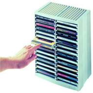 CD-tároló, automata kiemelőrendszerű, 30+18 db-os, FELLOWES "Spring", platinaszürke