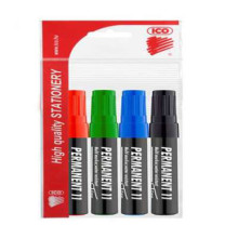 Alkoholos marker készlet, 1-3 mm, kúpos, ICO "Permanent 11", 4 különböző szín