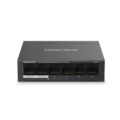 MERCUSYS Switch 6x100Mbps(4xPOE+), F&eacute;mh&aacute;zas Asztali, MS106LP MS106LP