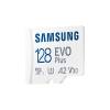 SAMSUNG Memóriakártya, EVO Plus microSDXC kártya ,128GB, UHS-1, U3, V30, A2, + SD Adapter, R160/W MB-MC128SA/EU