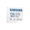 SAMSUNG Memóriakártya, EVO Plus microSDXC kártya ,128GB, UHS-1, U3, V30, A2, + SD Adapter, R160/W MB-MC128SA/EU