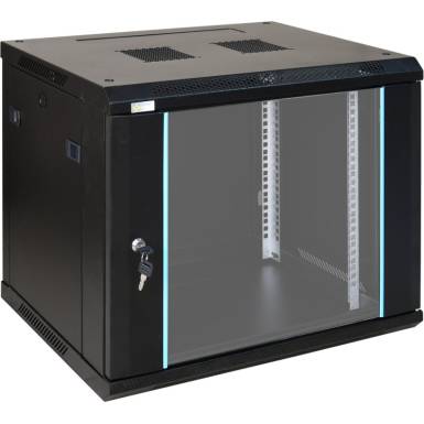 Pulsar 19" 9U 600x450 fali rack szekrény; lapra szerelt; fekete RWA964 Pulsar 19" 9U 600x450 fali rack szekrény; lapra szerelt; fekete RWA964