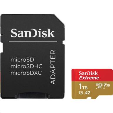 Sandisk 1TB microSDXC Class 10 U3 V30 A2 Extreme + adapterrel 00121590 Sandisk 1TB microSDXC Class 10 U3 V30 A2 Extreme + adapterrel 00121590