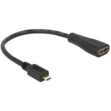 Delock High Speed HDMI-kábel típusú Ethernet - HDMI MicroD dugó > HDMI-A hüvely 23 cm Delock High Speed HDMI-kábel típusú Ethernet - HDMI MicroD dugó > HDMI-A hüvely 23 cm