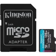 Kingston 128GB microSDXC Canvas Go Plus Gen4 Class 10 UHS-I U3 + adaper SDCG4/128GB