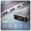 AXAGON HMC-5H60 USB-C 5Gbps 5in1 Hub Silver HMC-5H60