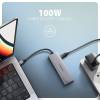 AXAGON HMC-5H60 USB-C 5Gbps 5in1 Hub Silver HMC-5H60
