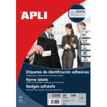 APLI Etikett, 210x297 mm, poliészter, időjárásálló, matt, APLI, áttetsző, 20 etikett/csomag