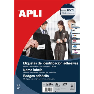 APLI Etikett, 210x297 mm, poliészter, időjárásálló, matt, APLI, áttetsző, 20 etikett/csomag