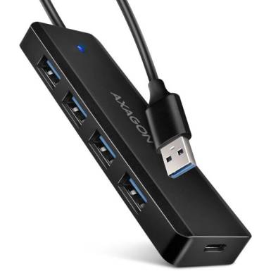 AXAGON HUE-C1A USB-A 5GBPS TRAVEL HUB Black HUE-C1A