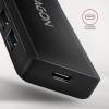 AXAGON HUE-C1A USB-A 5GBPS TRAVEL HUB Black HUE-C1A