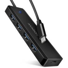 AXAGON HUE-C1C USB-C 5GBPS TRAVEL HUB Black HUE-C1C