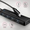 AXAGON HUE-C1C USB-C 5GBPS TRAVEL HUB Black HUE-C1C