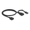 Delock RGB csatlakozó kábel 3 tűs 5 V-s RGB / ARGB 2x3 ARGB 1x3 VDG LED fényhez 50cm