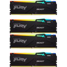 Kingston 128GB DDR5 5200MHz Kit(4x32GB) Fury Beast RGB Black Kingston 128GB DDR5 5200MHz Kit(4x32GB) Fury Beast RGB Black