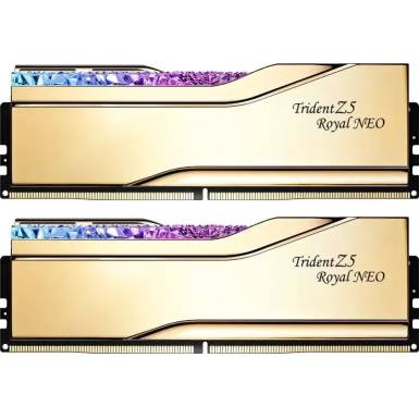 G.SKILL 32GB DDR5 6400Mhz Kit(2x16GB) Trident Z5 Royal Neo Gold F5-6400J3039G16GX2-TR5NG G.SKILL 32GB DDR5 6400Mhz Kit(2x16GB) Trident Z5 Royal Neo Gold F5-6400J3039G16GX2-TR5NG