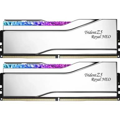G.SKILL 32GB DDR5 6400MHz Kit(2x16GB) Trident Z5 Royal Neo RGB Silver F5-6400J3039G16GX2-TR5NS G.SKILL 32GB DDR5 6400MHz Kit(2x16GB) Trident Z5 Royal Neo RGB Silver F5-6400J3039G16GX2-TR5NS