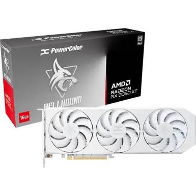 PowerColor RX9060 XT 16GB DDR6 Hellhound Spectal White OC RX9060XT 16G-L/OC/WHITE PowerColor RX9060 XT 16GB DDR6 Hellhound Spectal White OC RX9060XT 16G-L/OC/WHITE