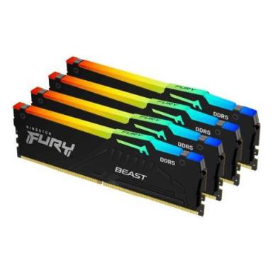 Kingston 128GB DDR5 5600MHz Kit(4x32GB) Fury Beast RGB Black KF556C40BBAK4-128 Kingston 128GB DDR5 5600MHz Kit(4x32GB) Fury Beast RGB Black KF556C40BBAK4-128