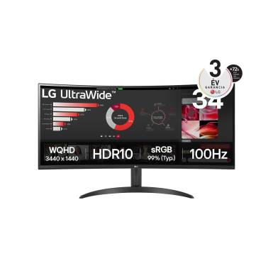 LG 34" 34WR50QK-B LED Curved 34WR50QK-B.AEU