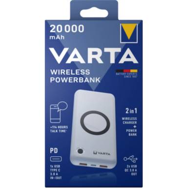 Varta Wireless 20000mAh PowerBank White 57909101111 Varta Wireless 20000mAh PowerBank White 57909101111