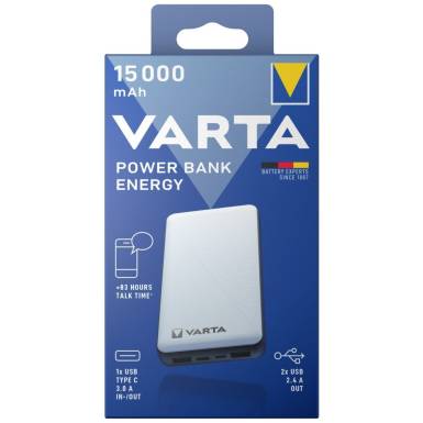 Varta Energy 15000mAh PowerBank White 57977 101 111 Varta Energy 15000mAh PowerBank White 57977 101 111