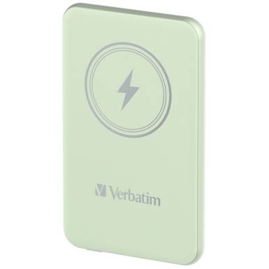 Verbatim Charge 'n' Go Magnetic Wireless 5000mAh PowerBank Green 32241 Verbatim Charge 'n' Go Magnetic Wireless 5000mAh PowerBank Green 32241