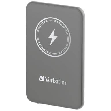 Verbatim Charge 'n' Go Magnetic Wireless 5000mAh PowerBank Grey 32244 Verbatim Charge 'n' Go Magnetic Wireless 5000mAh PowerBank Grey 32244