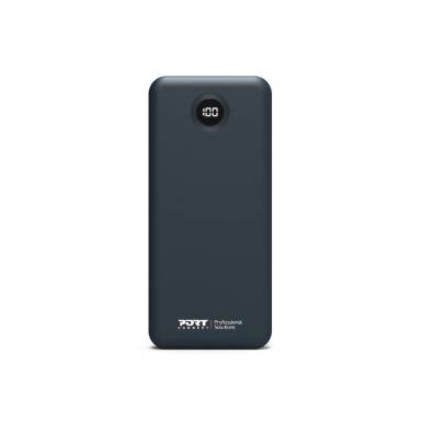 Port Designs 10000mAh Powerbank with Built-in USB-C Cables LCD Display Black 907006