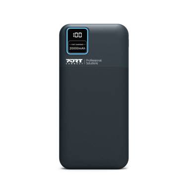 Port Designs 20000mAh Powerbank LCD Display USB-A QC / USB-C / Micro USB Black 907002