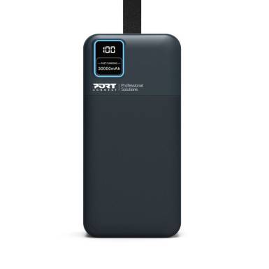 Port Designs 30000mAh Powerbank LCD Display USB-A QC / USB-C / Micro USB Black 907003