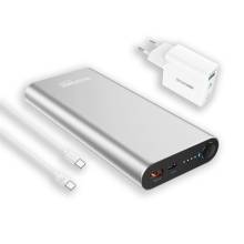 Realpower PB-20000PD Pro Set 20000mAh PowerBank Silver 408097