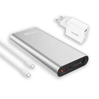 Realpower PB-20000PD Pro Set 20000mAh PowerBank Silver 408097