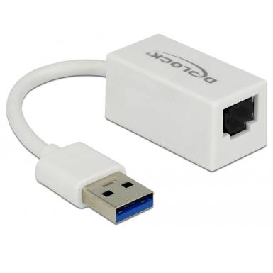 DeLock SuperSpeed USB3.2 Type-A male > Gigabit LAN 10/100/1000 Mbps compact Adapter White 65905 DeLock SuperSpeed USB3.2 Type-A male > Gigabit LAN 10/100/1000 Mbps compact Adapter White 65905