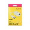 DeLock SuperSpeed USB3.2 Type-A male > Gigabit LAN 10/100/1000 Mbps compact Adapter White 65905