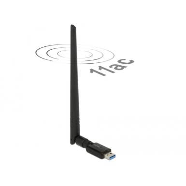 DeLock USB 3.0 Dual Band WLAN ac/a/b/g/n Stick 867 + 300 Mbps with external antenna 12535 DeLock USB 3.0 Dual Band WLAN ac/a/b/g/n Stick 867 + 300 Mbps with external antenna 12535