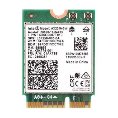 Intel NIC WI-FI 6 AX201 2230 2x2 AX+BT No vPro AX201.NGWG.NV Intel NIC WI-FI 6 AX201 2230 2x2 AX+BT No vPro AX201.NGWG.NV
