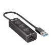 Club3D USB 3.2 Gen1 Type-A 3 Ports Hub with Gigabit Ethernet Black CSV-1430A