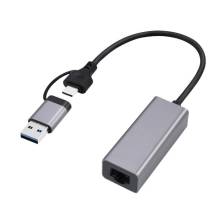 Gembird A-USB3AC-LAN-01 USB 3.1 + type-C Gigabit network adapter Space Grey A-USB3AC-LAN-01