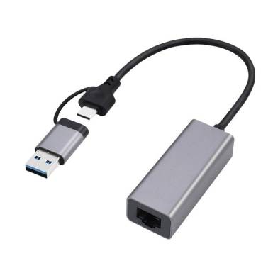 Gembird A-USB3AC-LAN-01 USB 3.1 + type-C Gigabit network adapter Space Grey A-USB3AC-LAN-01