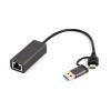 Gembird A-USB3AC-LAN-01 USB 3.1 + type-C Gigabit network adapter Space Grey A-USB3AC-LAN-01
