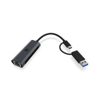 Raidsonic USB Type-A or Type-C to 2.5 Gigabit Ethernet LAN adapter Black IB-LAN301-C3 Raidsonic USB Type-A or Type-C to 2.5 Gigabit Ethernet LAN adapter Black IB-LAN301-C3