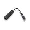 Raidsonic IcyBox IB-HUB1439-LAN 4-Port hub with USB3.2 Gen 1 Type-A or Type-C interface Black IB-HUB1439-LAN
