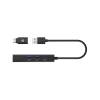 Raidsonic IcyBox IB-HUB1439-LAN 4-Port hub with USB3.2 Gen 1 Type-A or Type-C interface Black IB-HUB1439-LAN