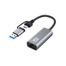 LevelOne USB-0423 2.5 Gigabit Ethernet 2-in-1 USB-C/A Network Adapter USB-0423