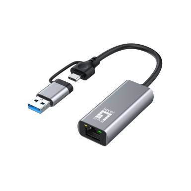 LevelOne USB-0423 2.5 Gigabit Ethernet 2-in-1 USB-C/A Network Adapter USB-0423 LevelOne USB-0423 2.5 Gigabit Ethernet 2-in-1 USB-C/A Network Adapter USB-0423
