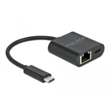 DeLock USB Type-C Adapter to Gigabit LAN 10/100/1000 Mbps with Power Delivery port Black 66644 DeLock USB Type-C Adapter to Gigabit LAN 10/100/1000 Mbps with Power Delivery port Black 66644