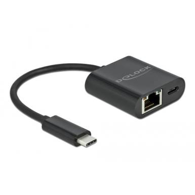 DeLock USB Type-C Adapter to Gigabit LAN 10/100/1000 Mbps with Power Delivery port Black 66644 DeLock USB Type-C Adapter to Gigabit LAN 10/100/1000 Mbps with Power Delivery port Black 66644