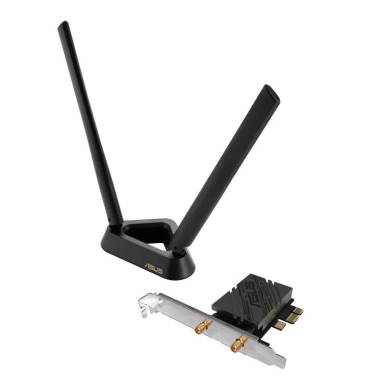 Asus PCE-BE92BT WiFi 7 PCI-E Adapter with 2 external antennas and magnetized base PCE-BE92BT Asus PCE-BE92BT WiFi 7 PCI-E Adapter with 2 external antennas and magnetized base PCE-BE92BT