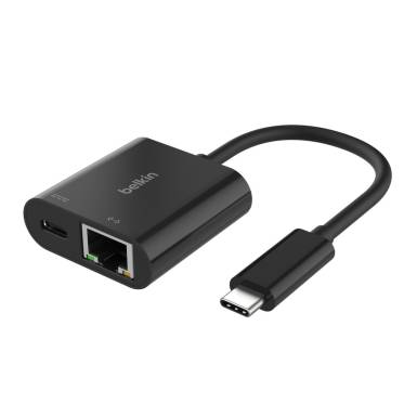 Belkin USB-C to Ethernet + Charge Adapter 100W Black INC019BTBK Belkin USB-C to Ethernet + Charge Adapter 100W Black INC019BTBK